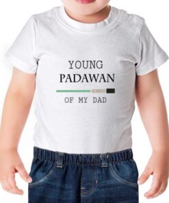camiseta algodon manga corta dia del padre master jedi star wars papa friki sable espada laser infantil bebe 247x296 - Camiseta bebé Padawan