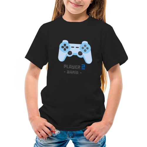 camiseta algodon manga corta dia del padre player one mando consola videojuegos gamer infantil azu - Camiseta player 2