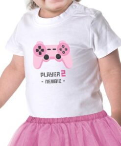 camiseta algodon manga corta dia del padre player one mando consola videojuegos gamer infantil bebe rosa 247x296 - Camiseta bebé player 2