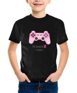 camiseta algodon manga corta dia del padre player one mando consola videojuegos gamer infantil rosa 247x296 - Camiseta player 2