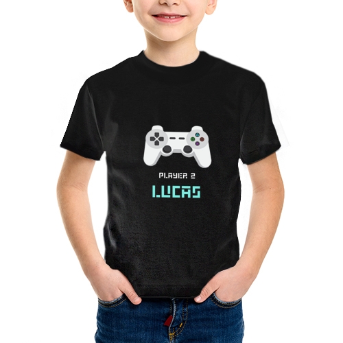camiseta algodon manga corta dia del padre player one mando consola videojuegos gamer infantil - Camiseta player 2