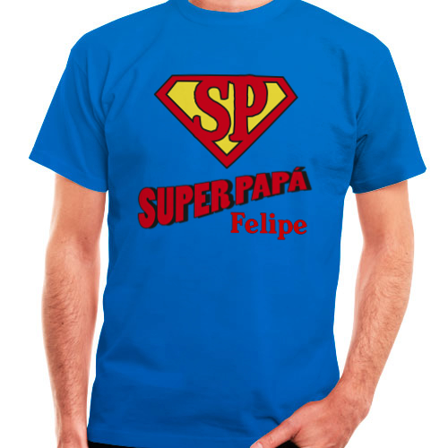 camiseta algodon manga corta dia del padre super papa - Camiseta Superpapa