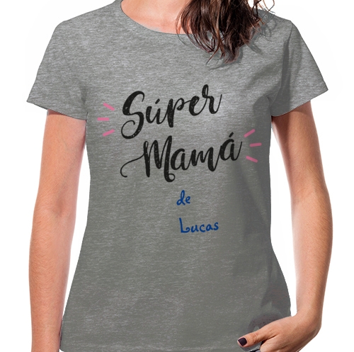 camiseta algodon manga corta dia de la madre regalo mama super - Camiseta Súper mamá