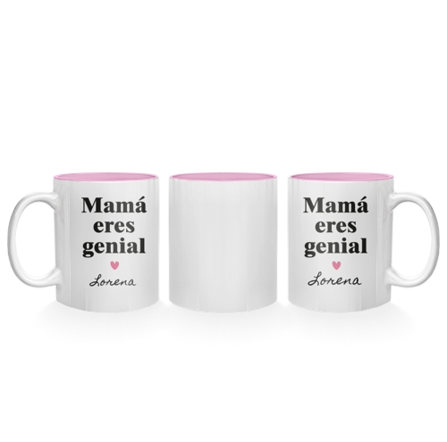 taza ceramica desayuno dia de la madre regalo personalizado mama eres genial - Taza mamá eres genial