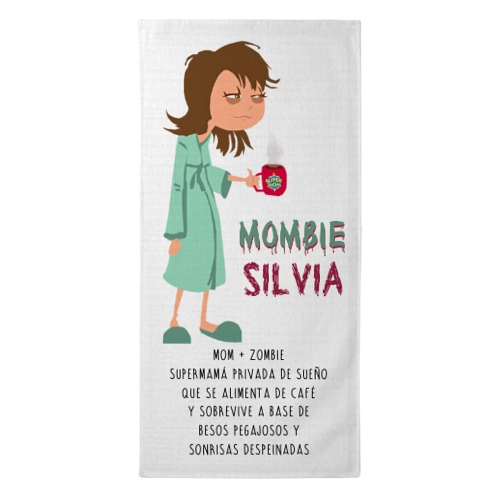 toalla rizo algodon personalizada regalo original dia de la madre mombie mama zombie - Toalla playa Mombie