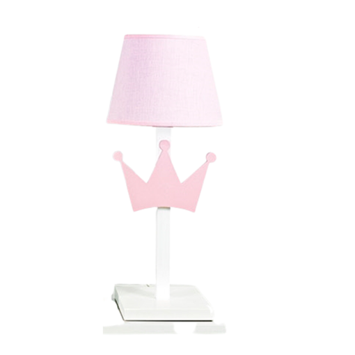lampara dosy2 mesilla de noche blanca rosa con corona 510x510 - Lámpara corona